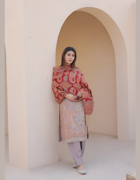 Jacquard woolen stole