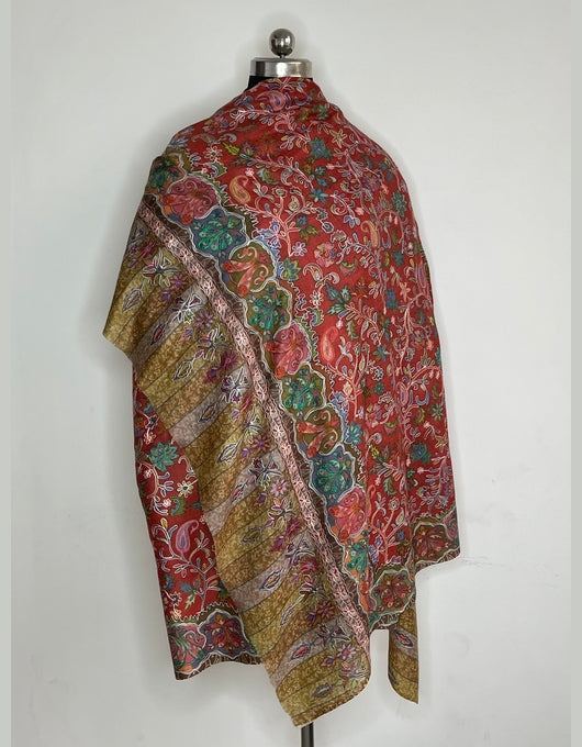 Dancing Vines Womens Fine Wool Shawl