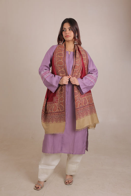 Jacquard woolen stole