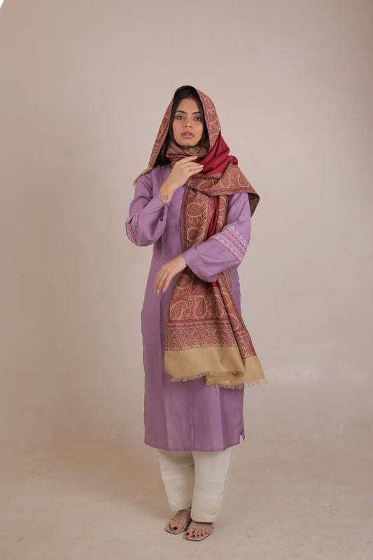 Jacquard woolen stole