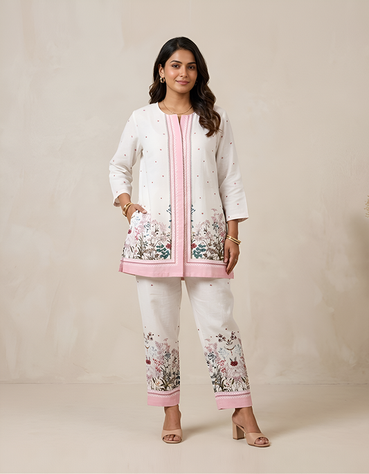 Unstitched Mul Cotton Ladies Cord Set Suit