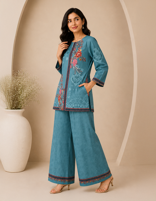 Unstitched Mul cotton Co-ord sets suit