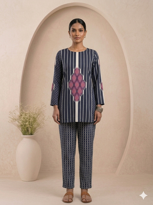 Unstitched Super Fine Cotton Co-ord sets suit